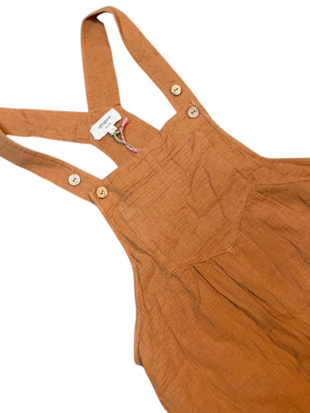 Umgee Rust Gauze Romper Overalls - Picture 3 of 4